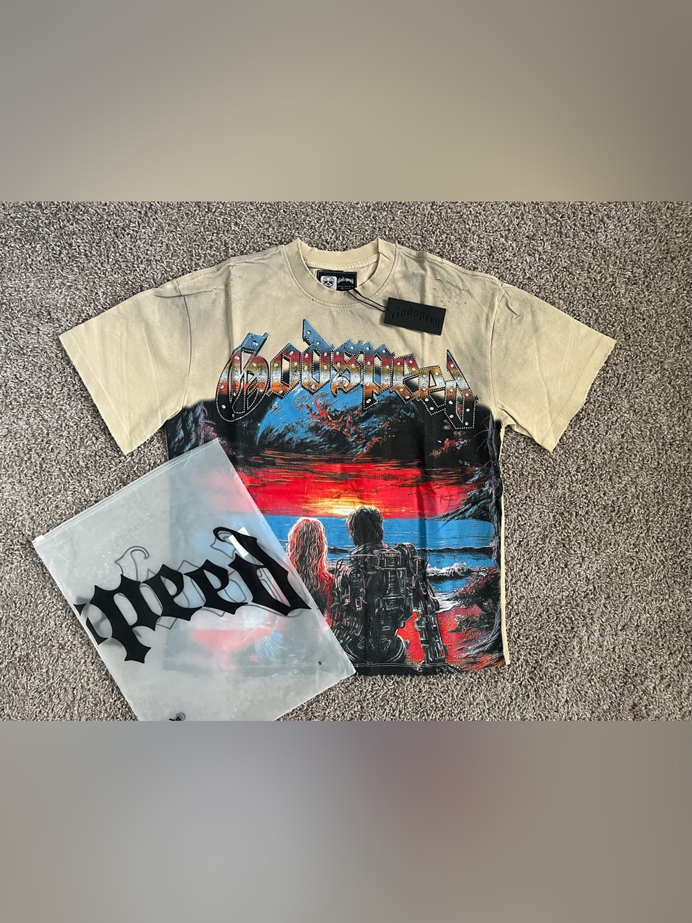 Godspeed Cyber Sunset Distressed Beige size M